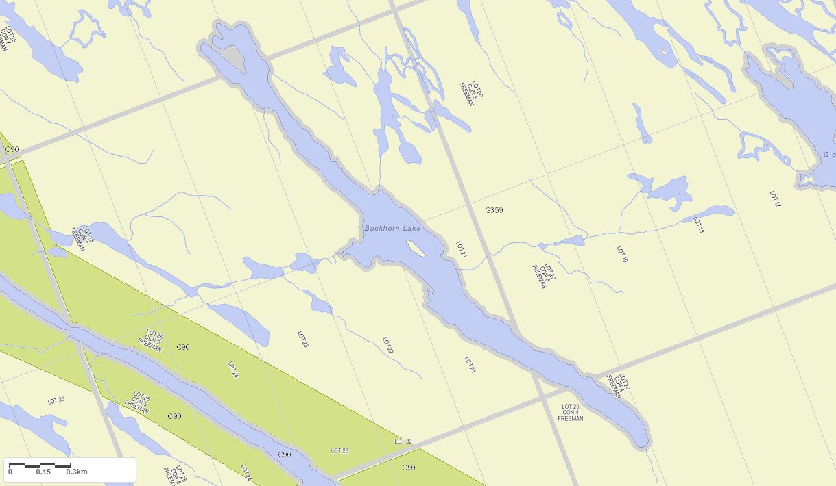 Crown Land Map of Buckhorn Lake in Municipality of Georgian Bay and the District of Muskoka